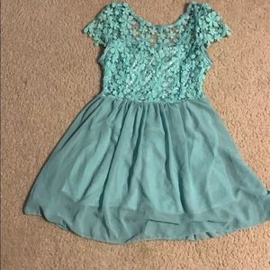 Teal flowery dress